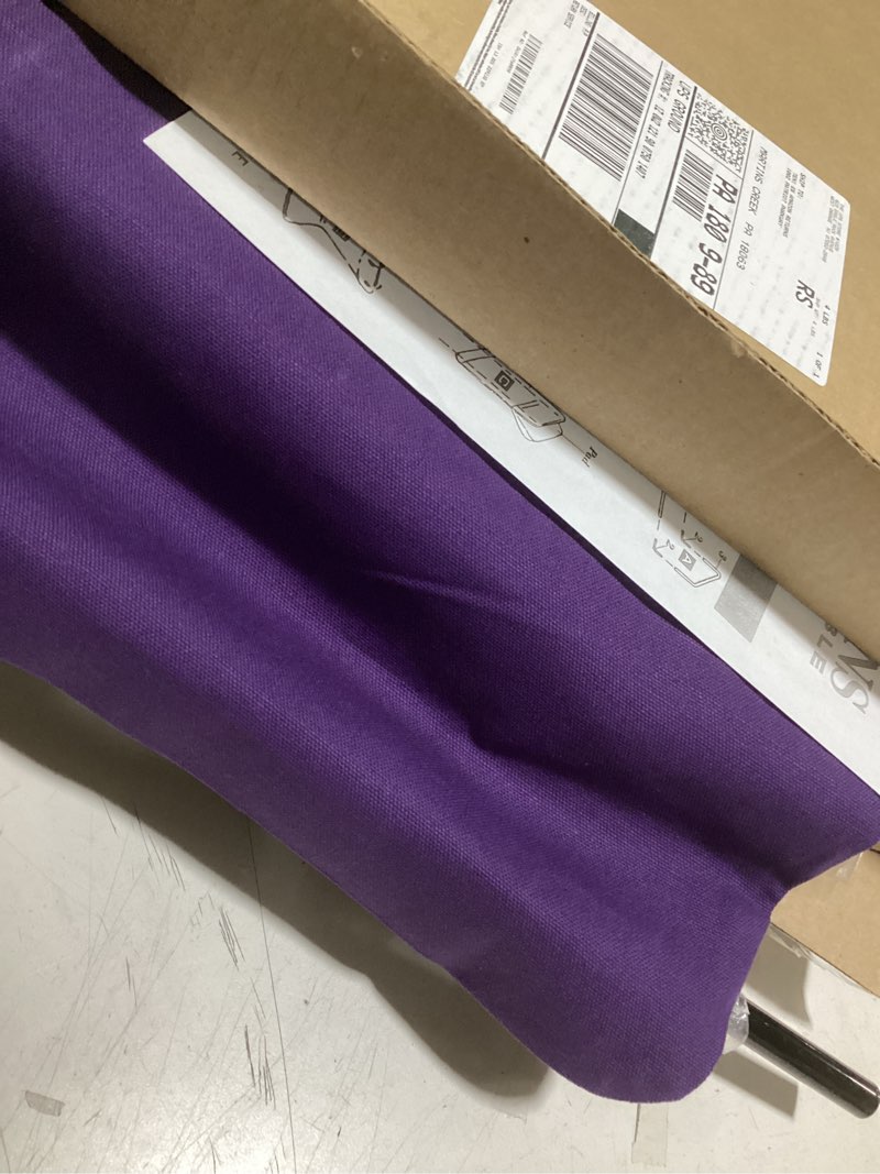 Condition photo showing Good Condition for backjack bji original backjack-made in the usa- purple cotton fabric lightweight floor seating chair for gaming, families, parents, daycare, back support, reading, yoga, meditation, dorm, school