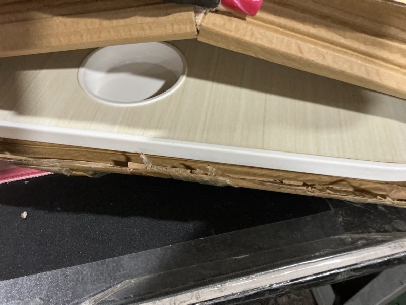 Condition photo showing As Is for BUYIFY Folding Lap Desk, 23 Inch Portable Wood Black Laptop Bed Desk Lap Desk with Cup Holder, for Working Reading Writing, Eating, Watching Movies for Bed Sofa Couch Floor