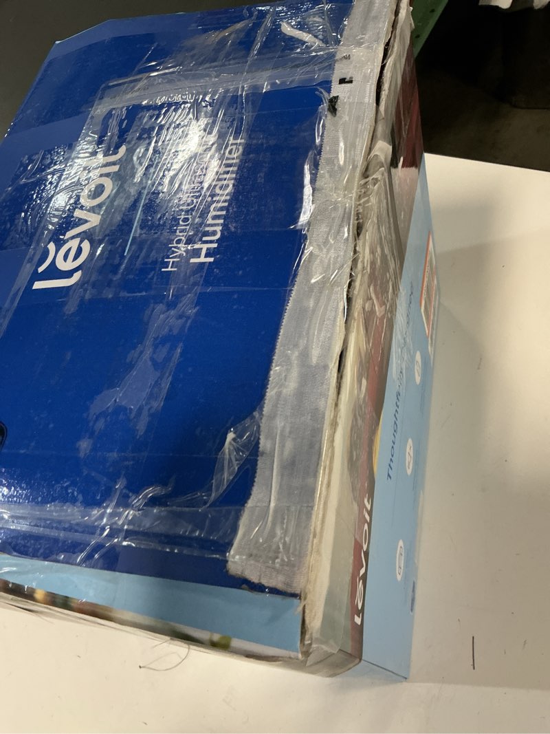 Condition photo showing As Is for LEVOIT LV600HH 6L Warm and Cool Mist Ultrasonic Humidifier, Rapid Humidification for Bedroom Large Room, Essential Oil Diffuser, Humidity Setting with Built-in Sensor, Auto Mode, Timer, Remote Control Black Remote control Humidifier