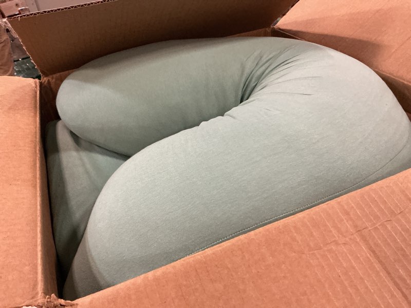 Condition photo showing As Is for momcozy u shaped pregnancy pillows with cotton removable cover, 57 inch full body pillow maternity support, must have for pregnant women, tiffany blue