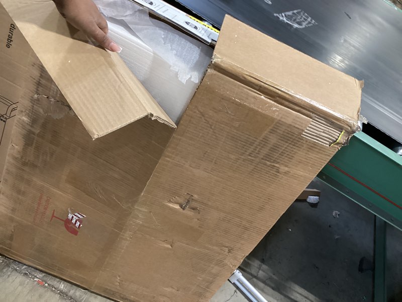 Condition photo showing Good Condition for 32" dog crate furniture for small medium dogs, heavy duty wood metal indoor dog kennel with bowls, decorative pet cage dog house as tv stand, white & wood 32.0"l x 22.0"w x 25.0"h white + wood