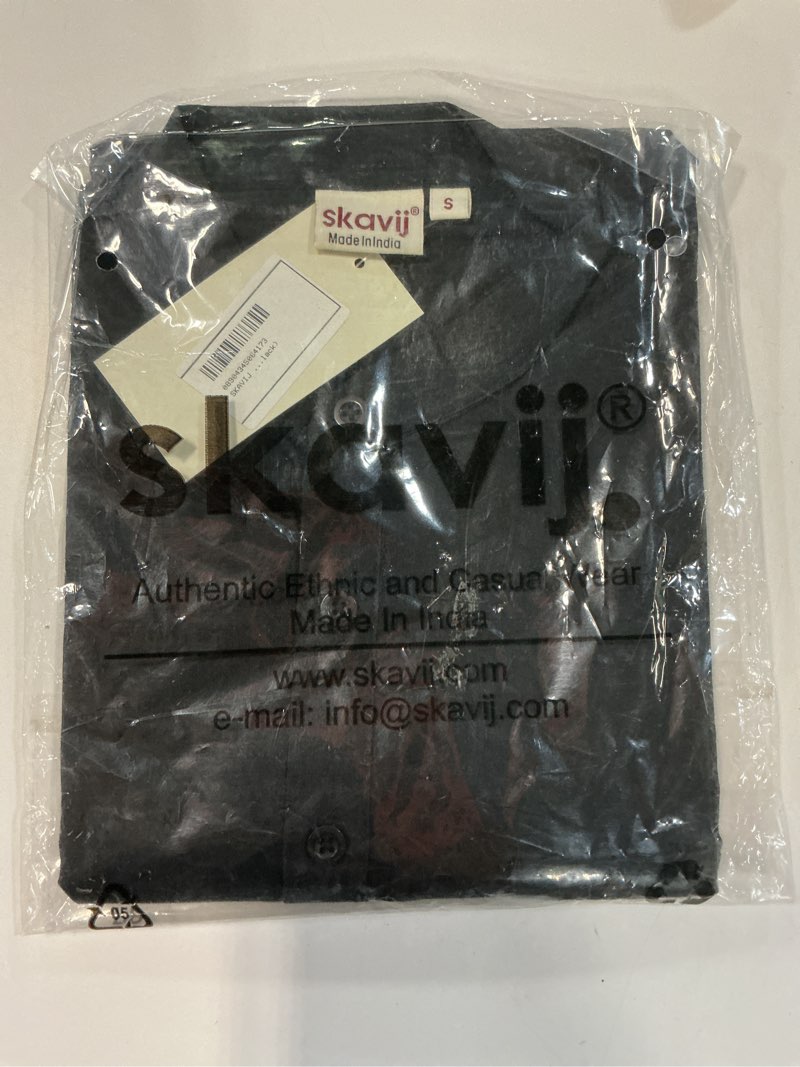 Condition photo showing New/Like New for skavij men’s pure cotton short kurta with chest pocket - solid eid & ramadan ethnic tunic small black. size s