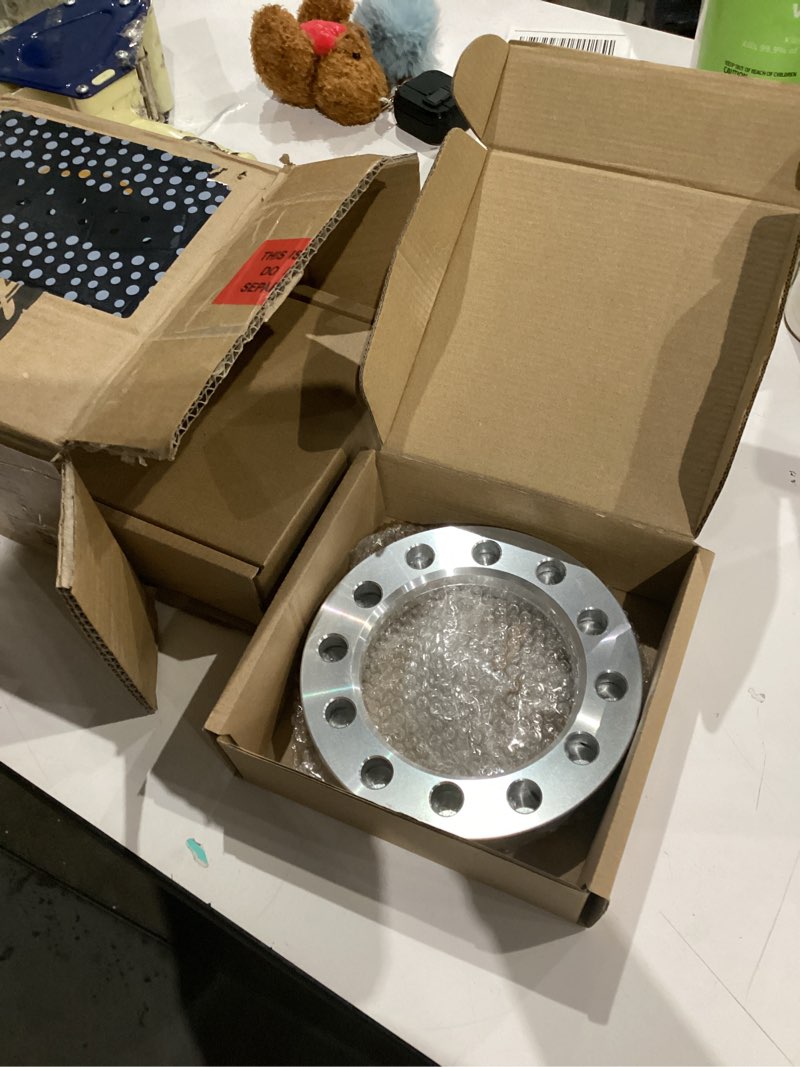 Condition photo showing As Is for GAsupply 6x5.5 6x135 6x139.7 Universal Wheel Spacers, Fit for Silverado/Suburban/Sierra 1500 Yukon 1500 Tacoma (Only 6 Lug) 4-Runner, 110mm Hub Bore, 4PCS 1/2" 12mm Forged Universal Spacer Adapters 1/2" silver