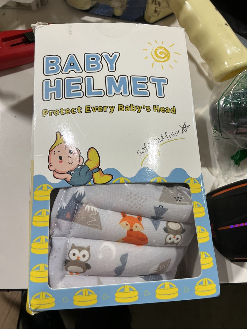Condition photo showing Good Condition for baby head protector - baby helmet for crawling walking running - no bumps and soft cushion - adjustable protective cap infant baby safety headguard - toddler helmets 6-12 months 1-2 years old fox