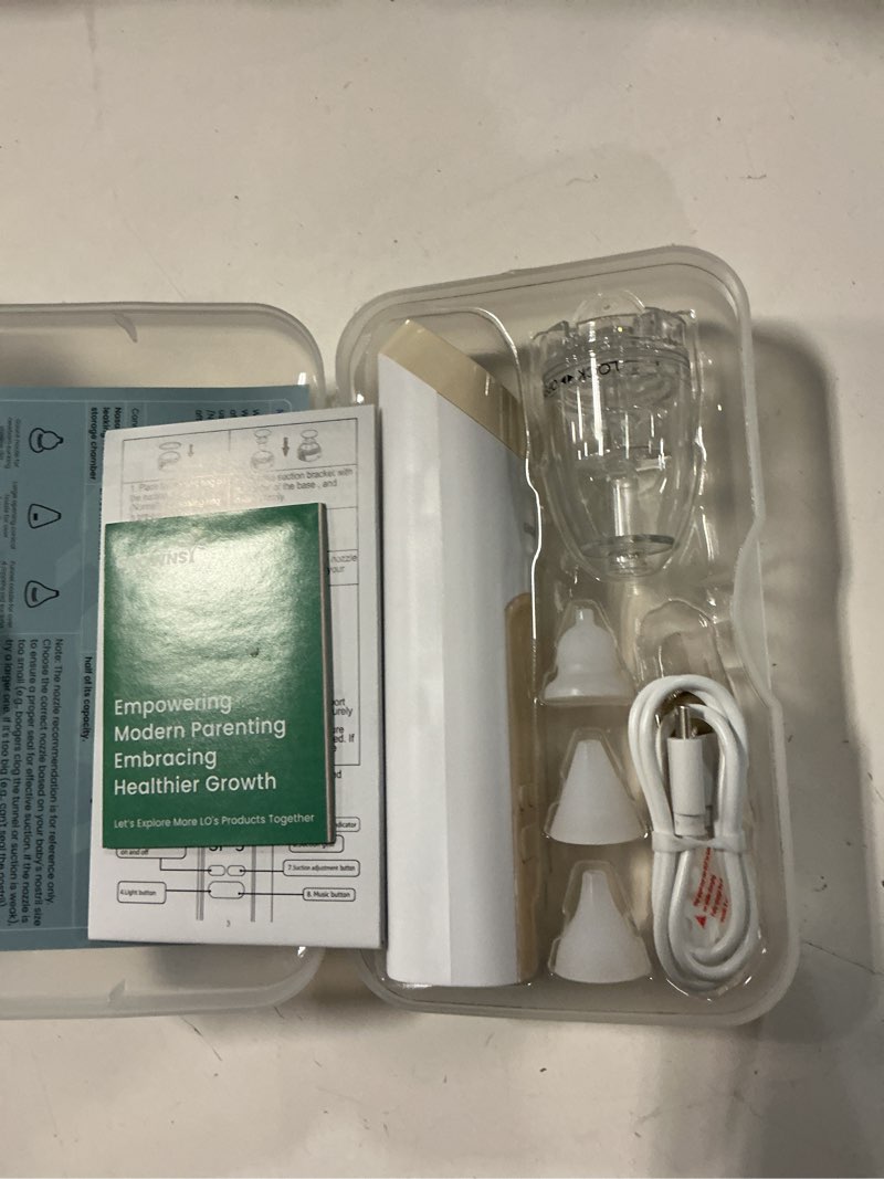 Condition photo showing As Is for grownsy nasal aspirator for baby, electric baby nose sucker, automatic nose cleaner with larger suction chamber and more powerful suction, music and light soothing function, beige