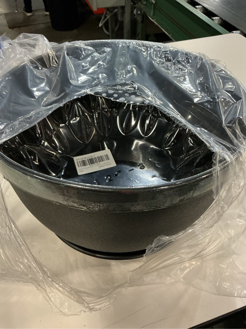 Condition photo showing New/Like New for meowell 12 inch large plant pots, plastic planters with drainage holes and saucers, flower pots for indoor outdoor plants, modern decorative pots for garden house plants, black black 12inch c
