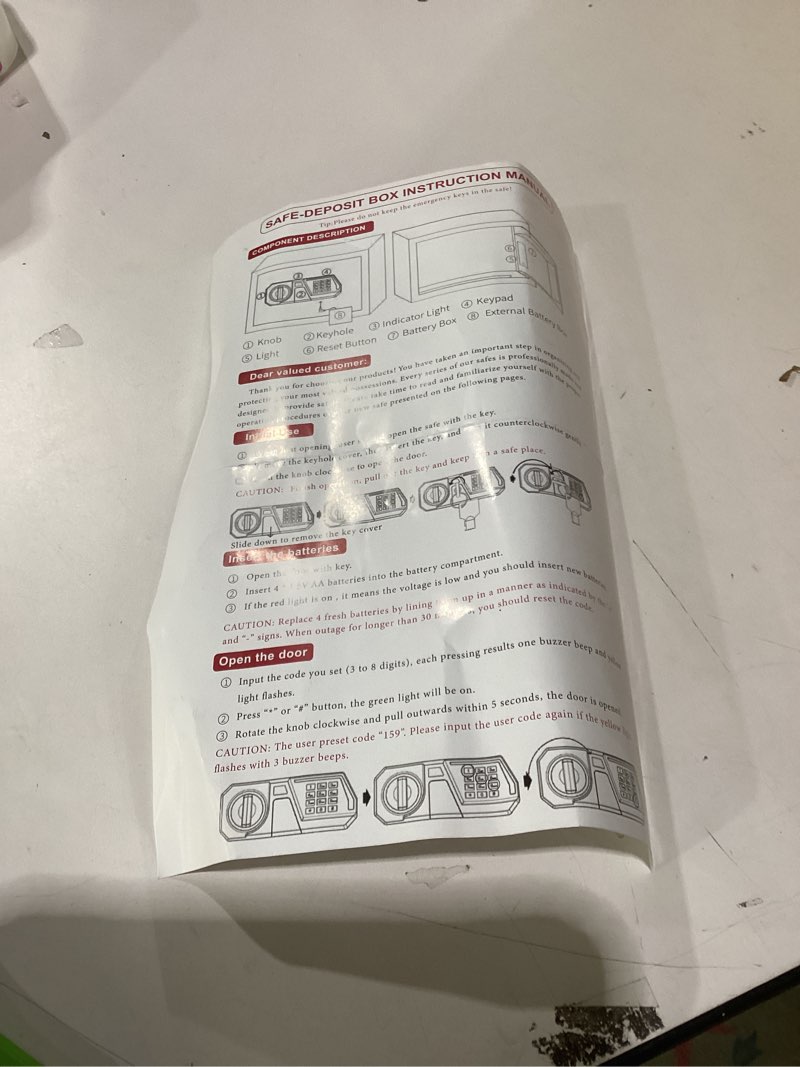 Condition photo showing New/Like New for 5.2 Cuft Large Safes for Home Use Water and Fireproof, Digital Security Fire Safe Box with Programma