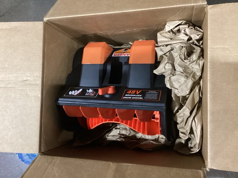 Condition photo showing Good Condition for VOLTASK Cordless Snow Shovel with Wheels, 48V | 16-Inch | 4-Ah Brushless Cordless Snow Blower, Battery Snow Blower with Directional Plate & LED Lights (2 * 24V Battery & Dual Quick Charger Included)