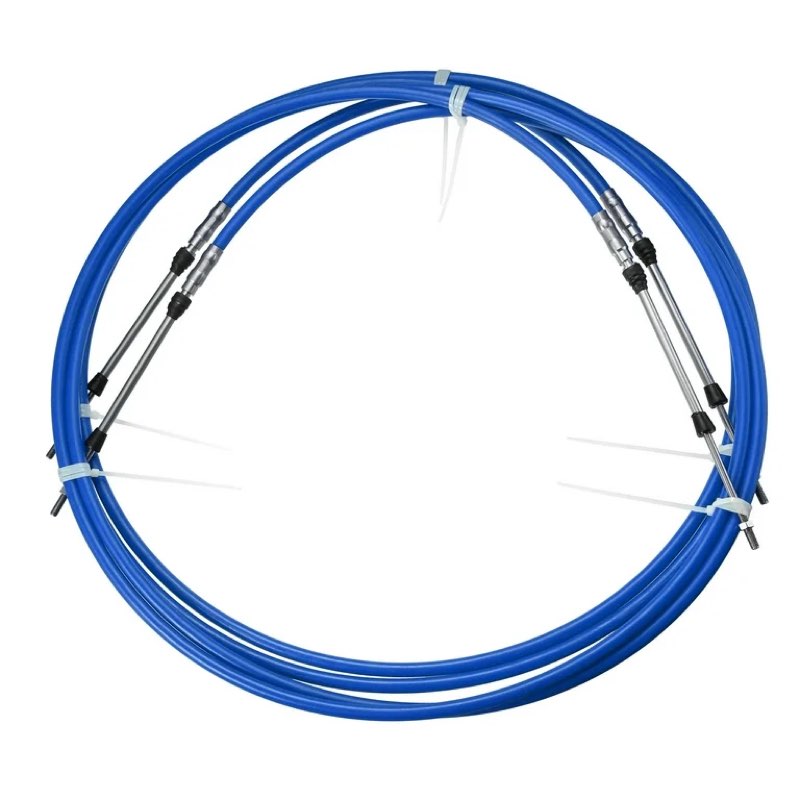 2pcs 10ft 118 inch marine type 3300 / 33c throttle shift remote control box cable for yamaha outboard engine boat blue