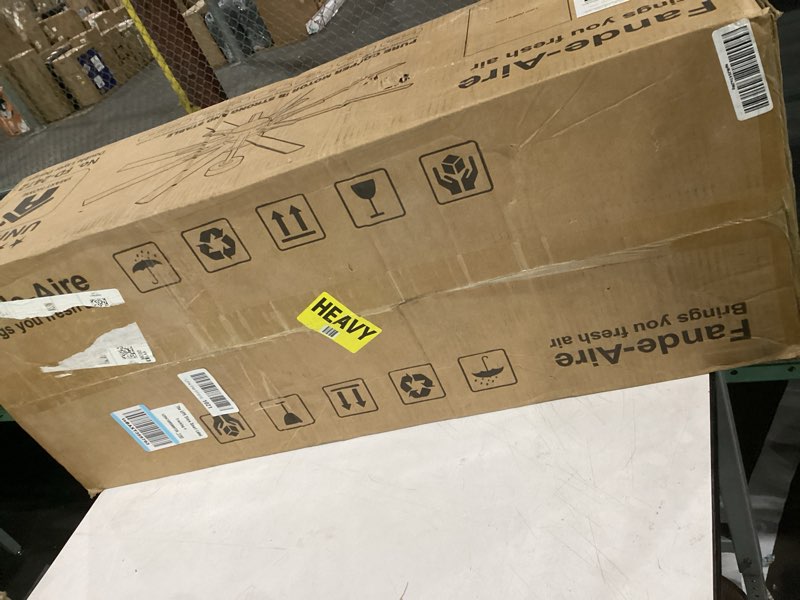 Condition photo showing As Is for 72 inch large ceiling fans with lights and remote?indoor/outdoor modern ceiling fan for living room patio?6 speed reversible?8 blades and 9 lights?3 cct?black gold 72in black/gold
