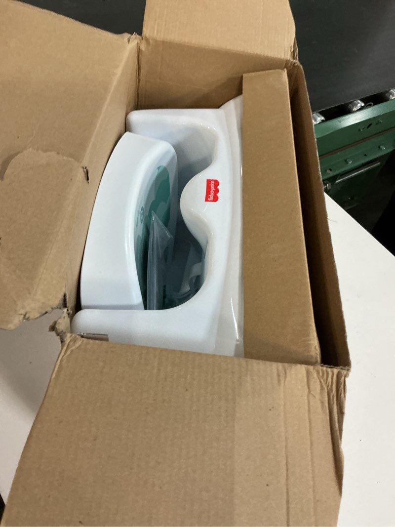 Condition photo showing Good Condition for fisher-price™ feeding booster seat for toddlers, adjustable tray, portable high chair with safety straps, folds for travel, ages 1+