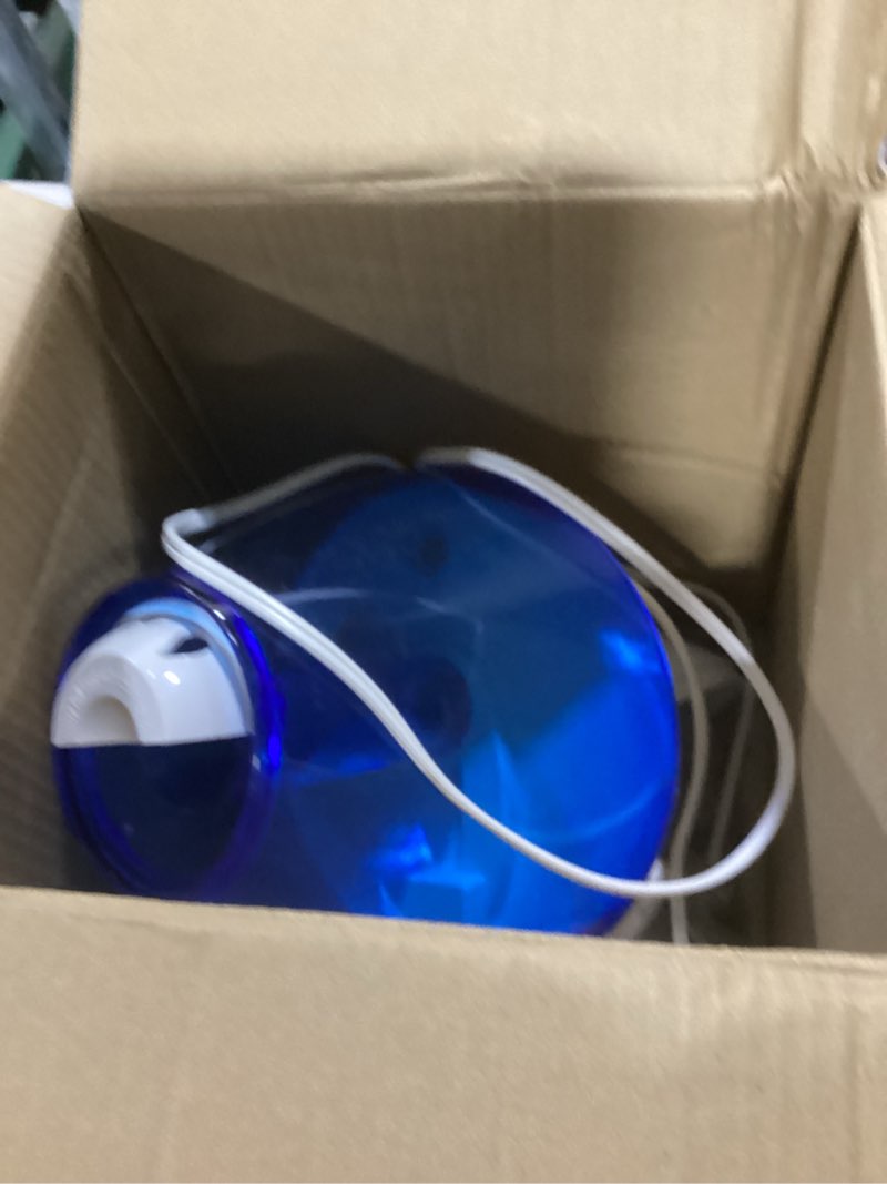 Condition photo showing As Is for Crane Droplet Ultrasonic Teardrop Cool Mist Air Humidifier, 0.5 Gallon for Bedroom and Office, Blue and White, Nursery Humidifier Blue Air Humidifiers
