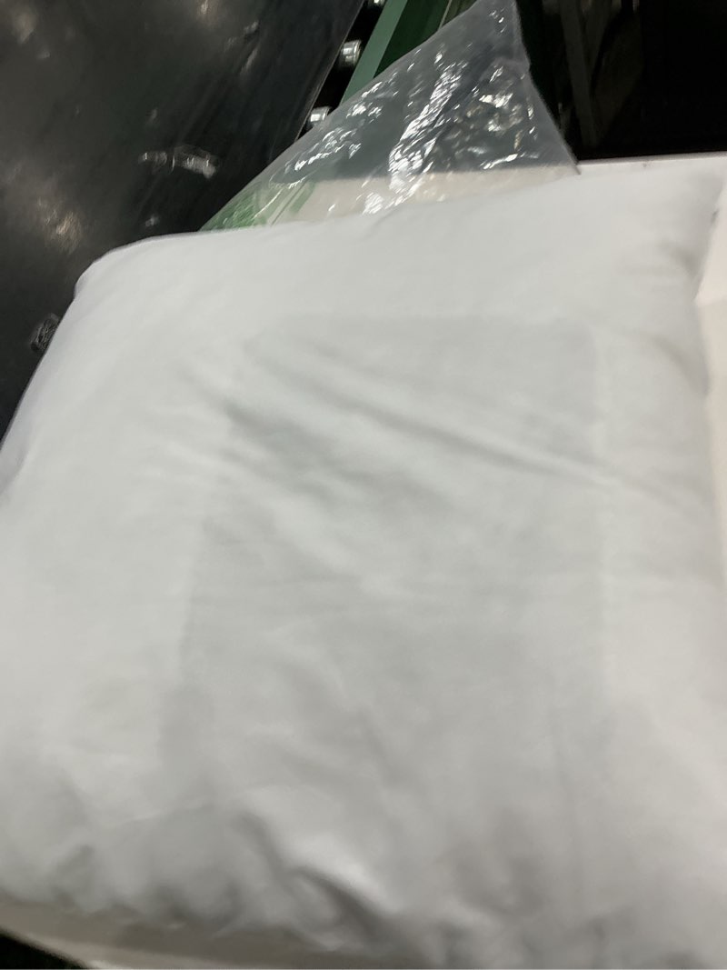 Condition photo showing As Is for moonrest premium square white pillow insert form with hypoallergenic polyester fiber filling, sham stuffer for sofa throw - 15 x 15 inches
