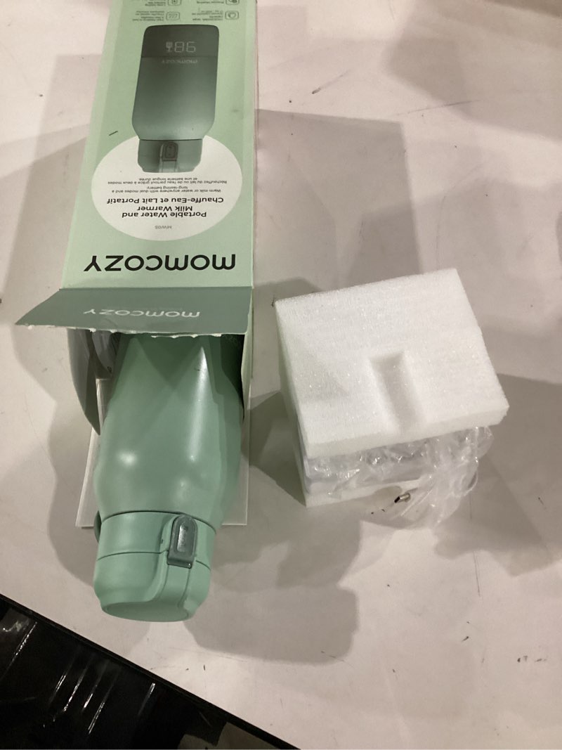 Condition photo showing Good Condition for not tested**** momcozy portable bottle warmer for travel – dual heating modes for breast milk & water, portable milk warmer with fast heating & long battery life, 17 ounces large capacity to meet your all-day needs gradual change of green