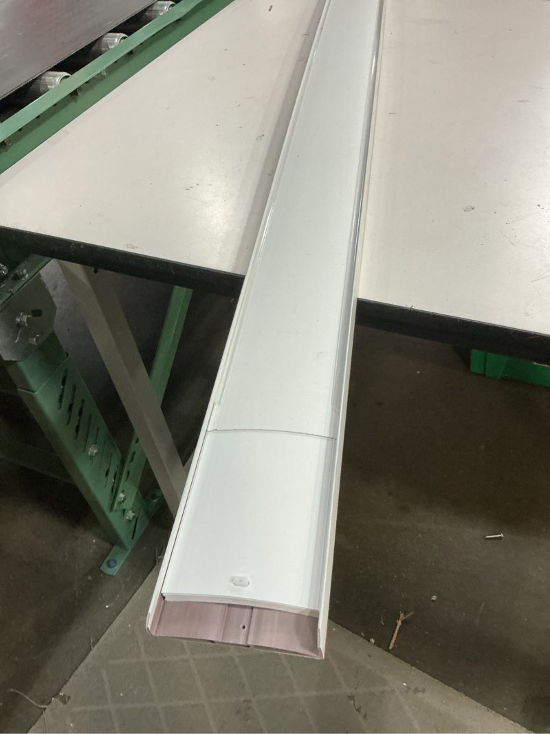 Condition photo showing As Is for levolor trim+go 3.5-in slat width 84 inc cordless white vinyl room darkening vertical