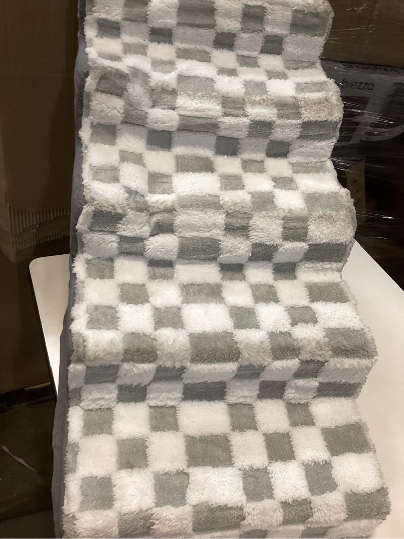 Condition photo showing As Is for KSIIA Dog Stairs for Small Dogs & Cats Pet Stairs Supportive 5-Tier Pet Steps for Bed Couch Sofa Chair, No-Slip Cat Steps with Removable Washable Cover, 30" D x 16" W x 22" H, Grey Grey 5.0 5-Step 22"H