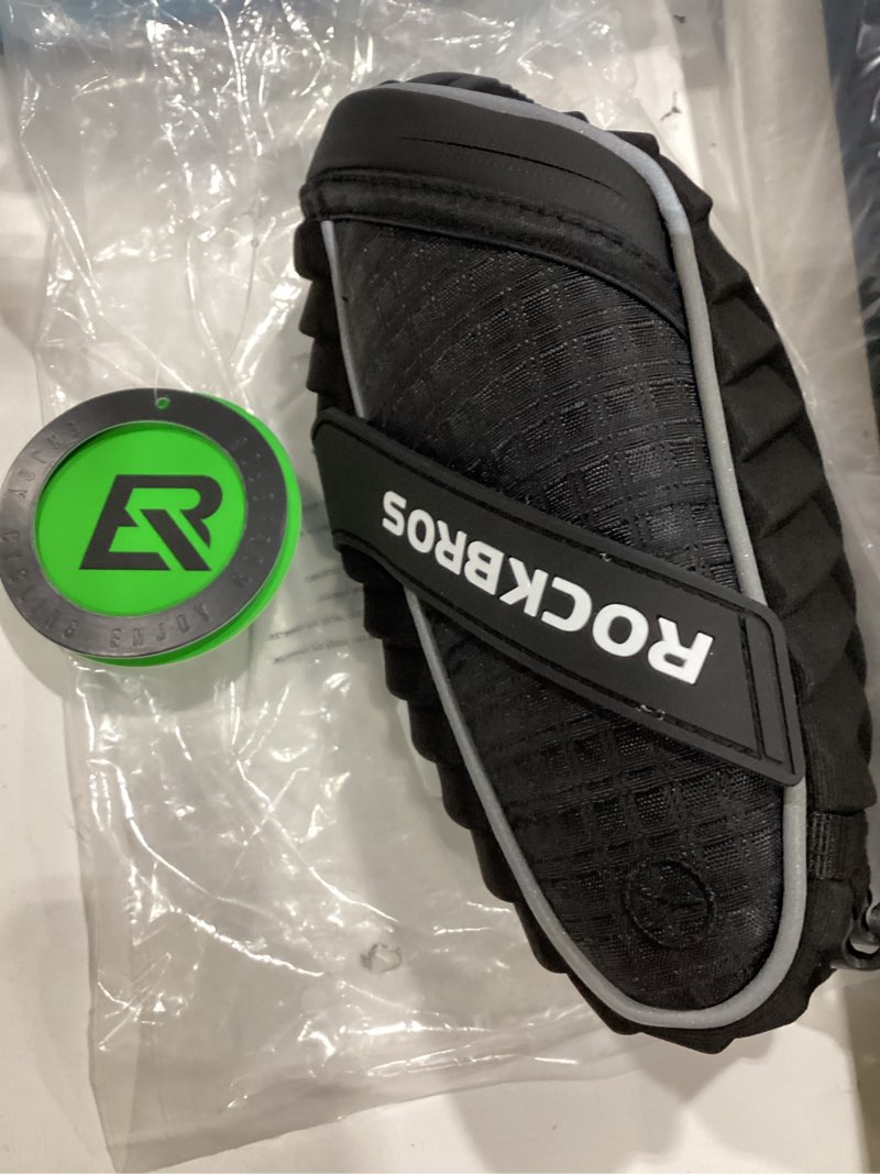 Condition photo showing Good Condition for rockbros bike seat bag, bicycle saddle bag under seat 3d shell cycling seat pack for mountain road bikes black