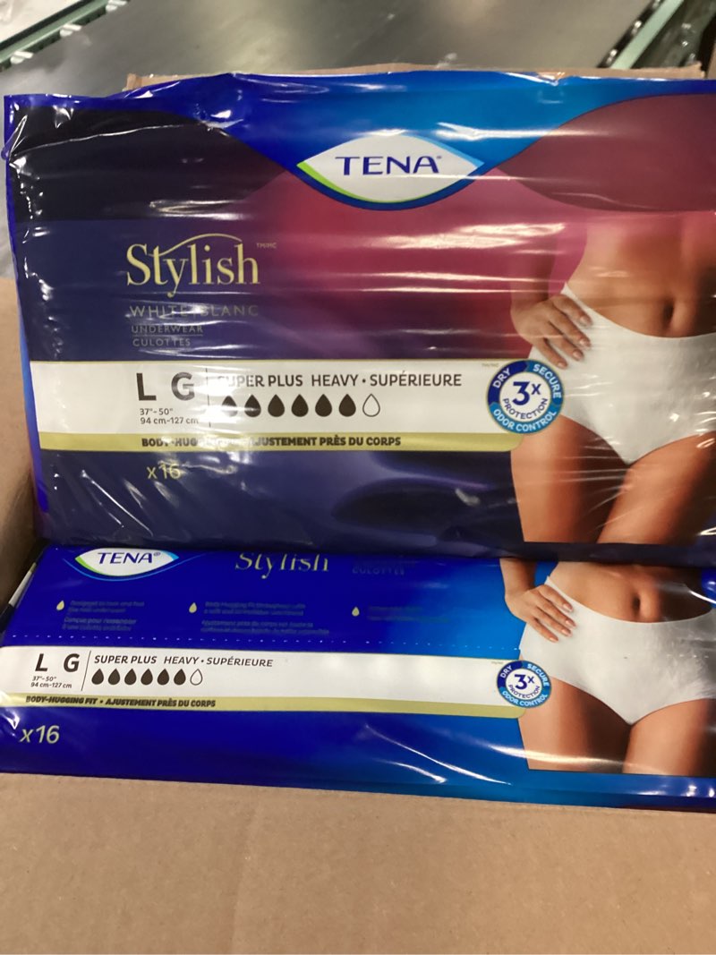 Condition photo showing New/Like New for TENA Incontinence Underwear for Women, Super Plus Absorbency, Large, 64 Count Large 64