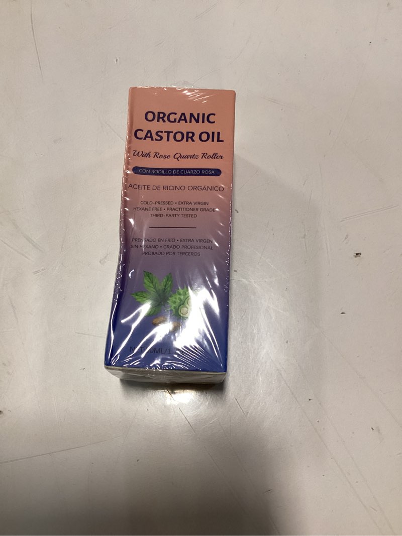 Organic Castor Oil with Rose Quartz Roller,Castor Oil Roll-On with Rose Quartz for Skin,Natural Cold