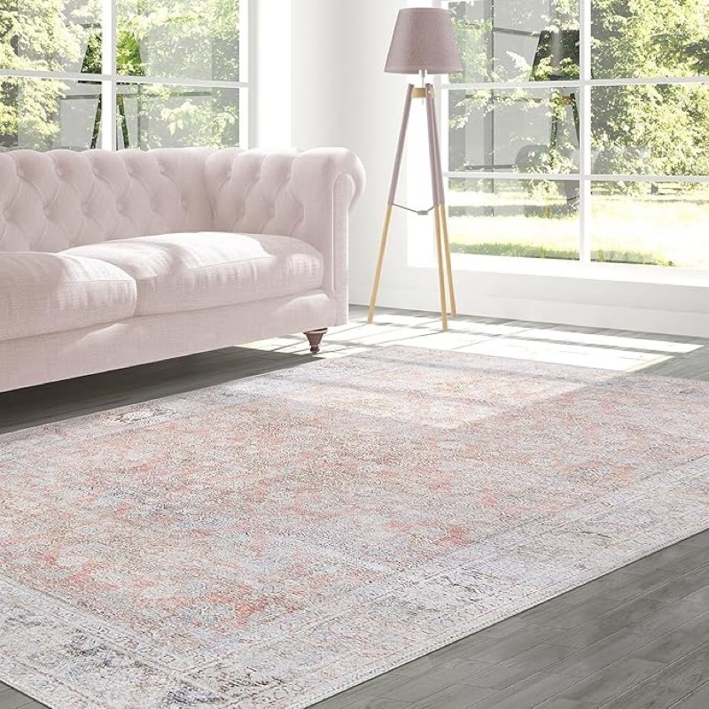 Superior Indoor Area Rug, Modern Floor Decor, for Living, Dining Room, Kitchen, Office, Entryway, Playroom, Geometric Border, Cotton Backing, Lottie Collection, 10' × 13', Butterscotch