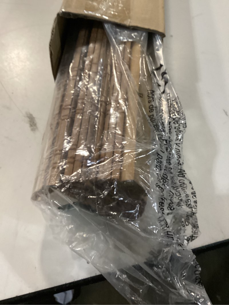 Condition photo showing New/Like New for lazblinds no tools no drill cordless bamboo roman shades, light filtering window treatment, roll up bamboo blinds for windows 20'' w x 48'' h, ceylon light russet light filtering-ceylon light russet 20" w x 48" h