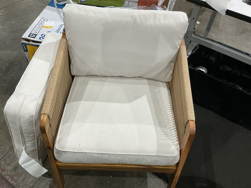 Condition photo showing As Is for origin 21 pinecrest only 2 piece patio conversation set with ivory white cushions