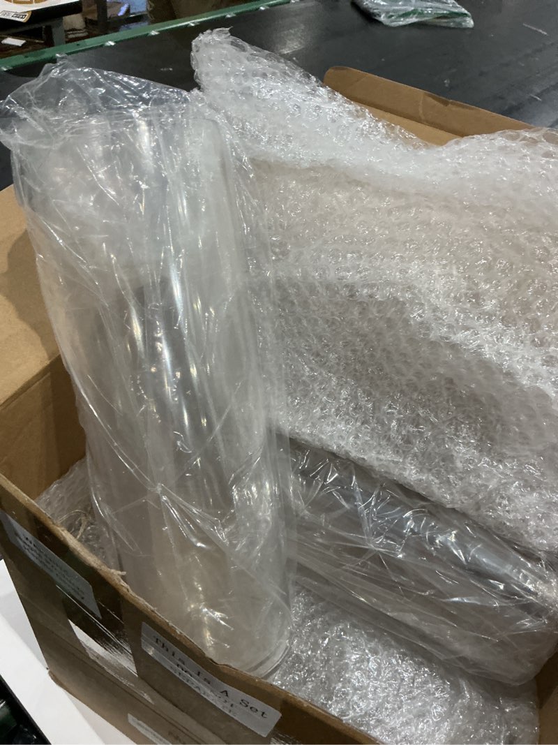 Condition photo showing Good Condition for Nuogo 12 Pcs Plastic Clear Cylinder Vase for Home 12 Inch Acrylic Flower Clear Vase Centerpiece for Centerpieces Wedding Party Decorations