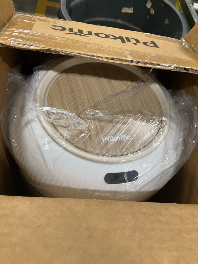 Condition photo showing Good Condition for pukomc smart sensor wastebasket, convenient and hygienic easy to use, technology sensor waterproof wastebasket plastic trash can for kitchen, bathroom, bedroom, living room, office and outdoor 1 pack white