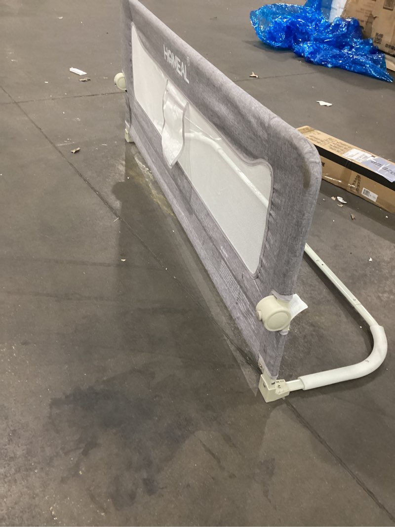 Condition photo showing As Is for HOMEAL Bed Rail for Toddlers, 59in Swing Down Baby Bed Rail Guard, Toddler Bed Rails for King Size Beds, Twin, Full, Queen, Bed Guard Rail for Toddlers, Grey Grey 59in