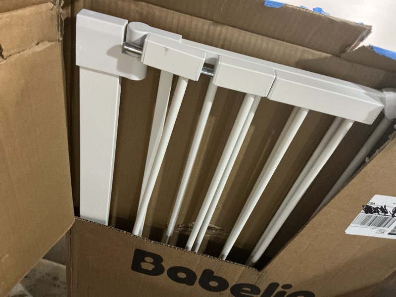 Condition photo showing Good Condition for BABELIO 36" Tall Dog Gate PressGuard C5, 26-40" Wide Auto Close Baby Gate, Pressure Mounted Metal Pet Gate, Easy Install No Drilling, No Tools Needed, with Wall Protectors and Extension Kits, White White 36"Tall 26"-40" Wide