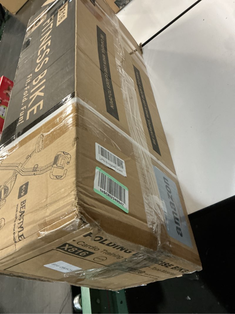 Condition photo showing New/Like New for Foldable Exercise Bike for Small Apartments, Stationary Bikes for Home, Indoor Portable Cycling Bike with 16-Level Magnetic Resistance, 260LBS Capacity, 5.5 LBS Flywheel, for Small Space Workout 816 Gray