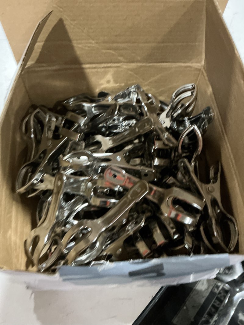 Condition photo showing Good Condition for foldtier 50 pack heavy-duty stainless steel garden clips upgraded large opening greenhouse clamps for 3/4" to 2" pipes strong grip hoop house clips for row covers shade cloth tarps and plant support