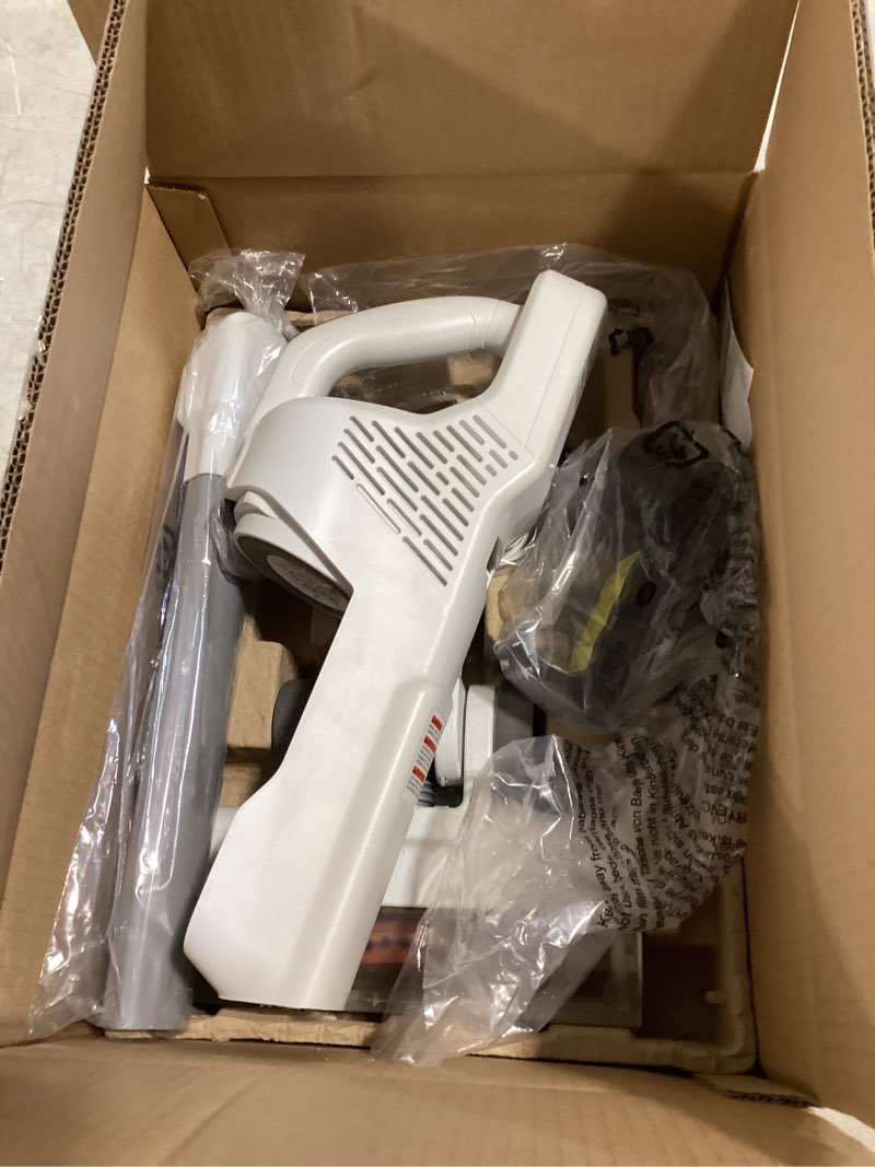 Condition photo showing New/Like New for cordless vacuum cleaner, stick vac with tangle-resistant design, up to 50 minutes, powerful suction, rechargeable, lightweight, and versatile for carpet, hard floor, pet hair, lvac-200 lvac-200 essential