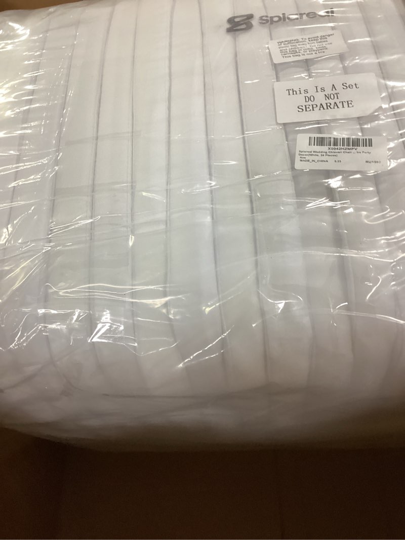 Condition photo showing New/Like New for Spiareal Wedding Chiavari Chair Cushion 15 x 15 Inch Seat Cushion Dining Chair Pads with Ties Non Slip Memory Foam Kitchen Chair Pad for Wood Resin Chiavari Chairs Party Decor(White, 24 Pieces) White 24