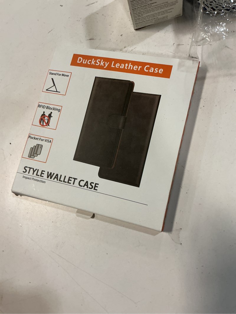 Condition photo showing New/Like New for DuckSky for iPhone 13 Pro Max 6.7" Genuine Leather Wallet case?RFID Blocking??4 Credit Card Holder??Real Leather? Flip Folio Book Protective Cover Women Men for Apple 13ProMax Phone case Purple