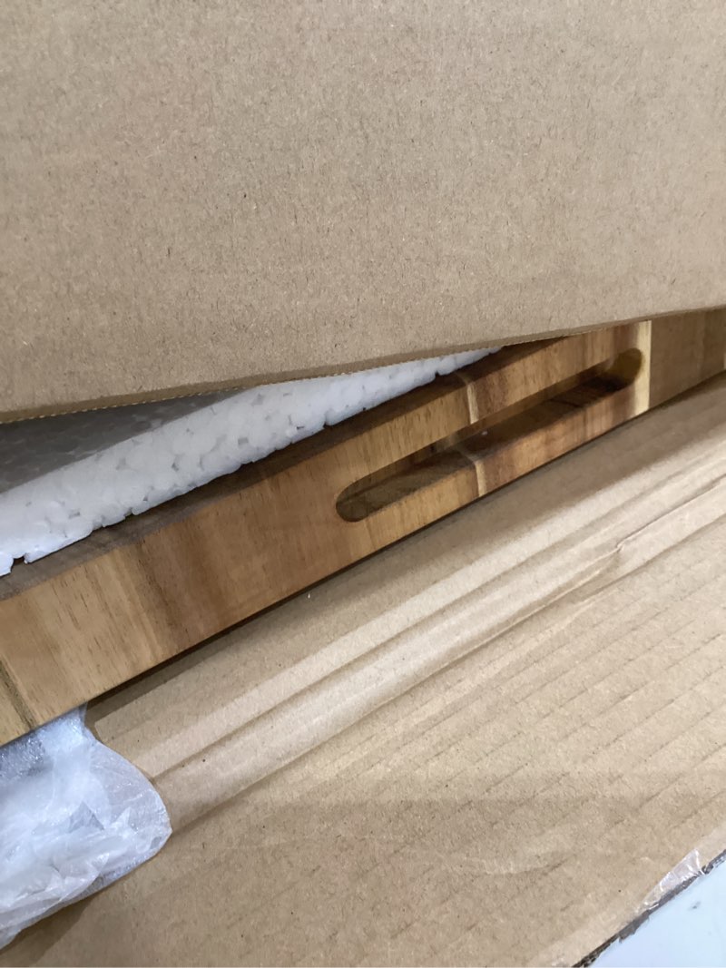 Condition photo showing Good Condition for yes4all durable acacia cutting boards for kitchen, [20''lx15''wx1.5” thick] large end grain cutting board, pre oiled wood cutting boards, thick chopping board w/juice grooves and easy grip handle acacia 20"l x 15"w