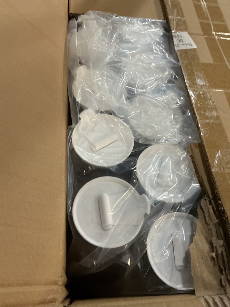 Condition photo showing New/Like New for Gejoy 24 Pcs Plastic Water Carafe with Lids 32 oz Clear Juice Pitchers for Mimosa Bar Drinks Milk Iced Tea Beverage Containers for Home Restaurant School Fridge, Not Dishwasher Safe (White Cap) 24 White Cap