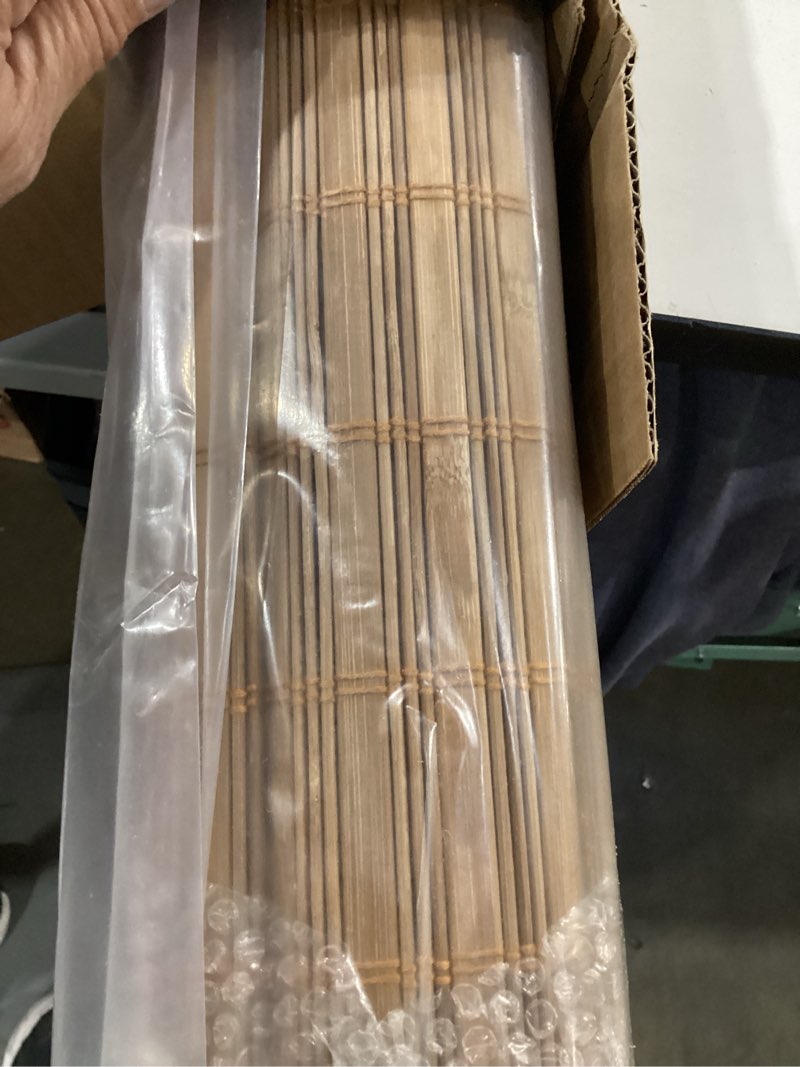 Condition photo showing New/Like New for lazblinds no tools no drill cordless bamboo roman shades, light filtering window treatment, roll up bamboo blinds for window 30'' w x 64'' h, squirrel squirrel 30'' w x 64'' h