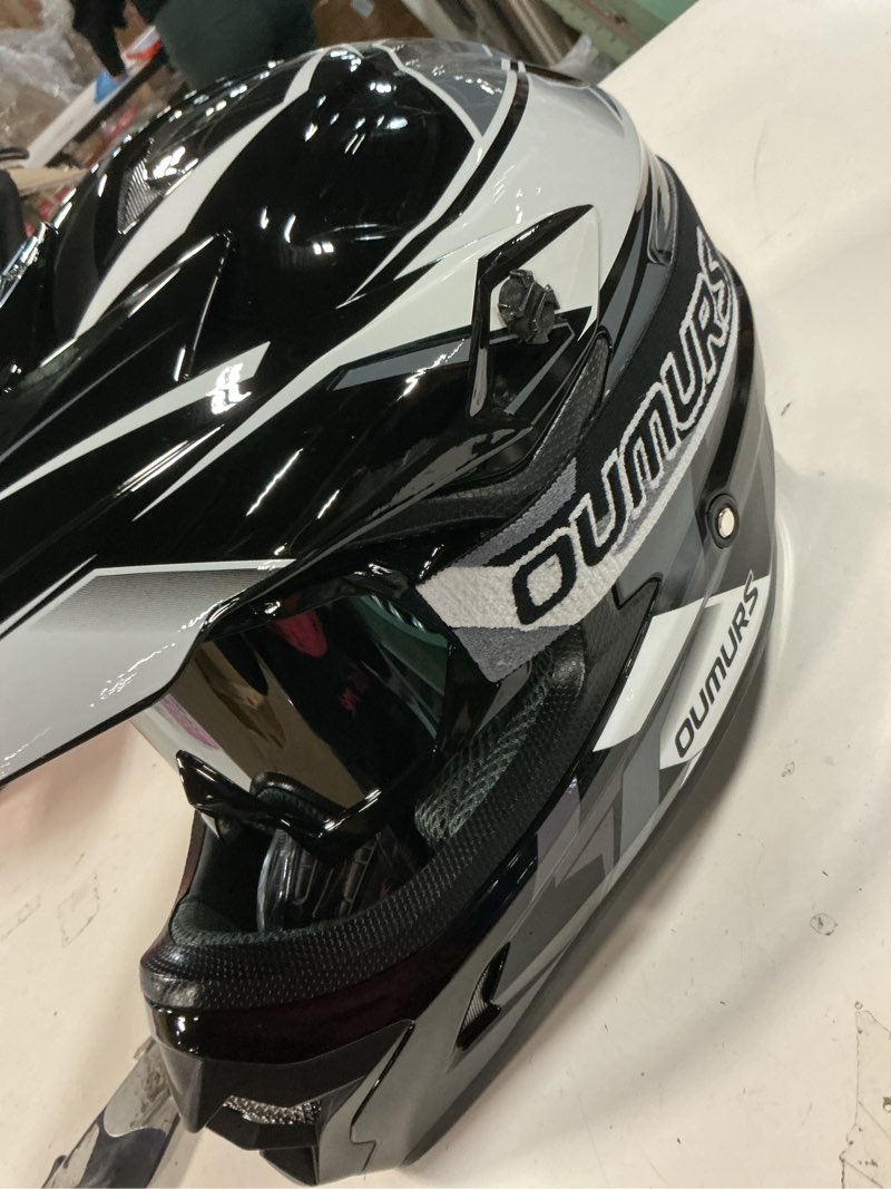 Condition photo showing Good Condition for DOT Adult ATV Dirt Bike Helmet with Goggles Gloves & Mask Adjustable Sun Visor Motorcycle Adults Helmet Off-Road Motocross Downhill Moped MX for Unisex-Adult-Victory Gray, XL Victory Gray X-Large