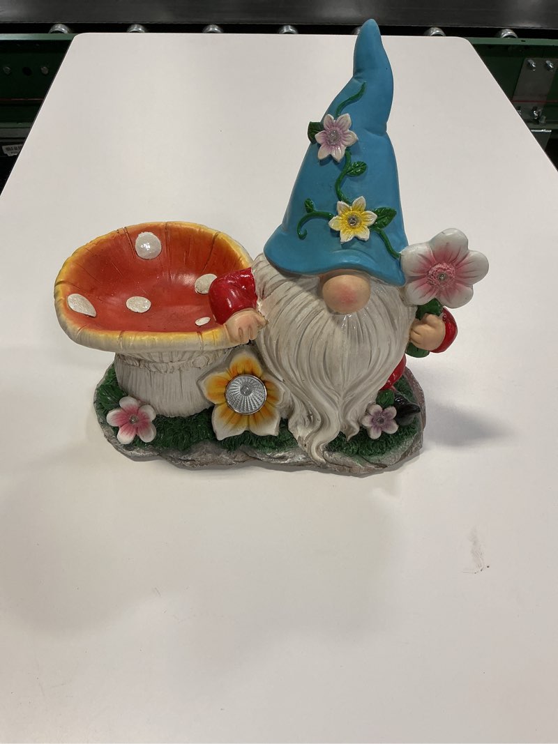 Outdoor Solar gnome sculpture