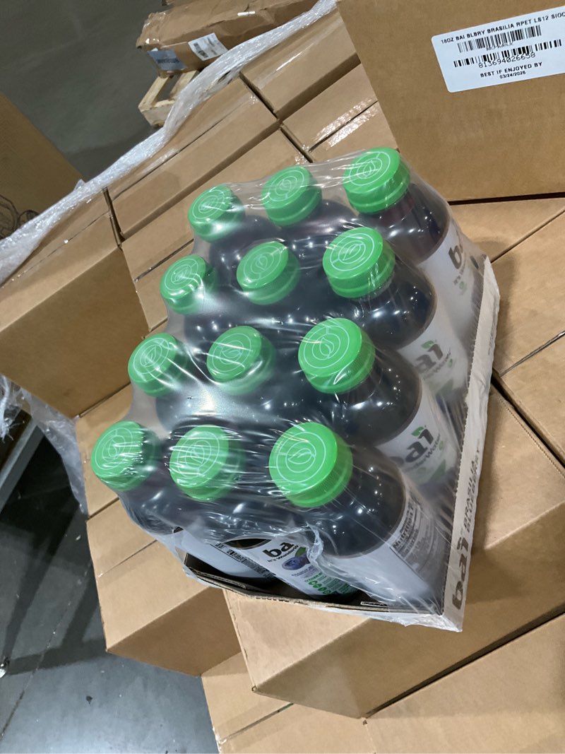 Condition photo showing As Is for Bai Antioxidant Infused Water Beverage, Brasilia Blueberry, with Vitamin C and No Artificial Sweeteners, 18 Fluid Ounce Bottle, 12 Pack Brasilia Blueberry 12 Pack