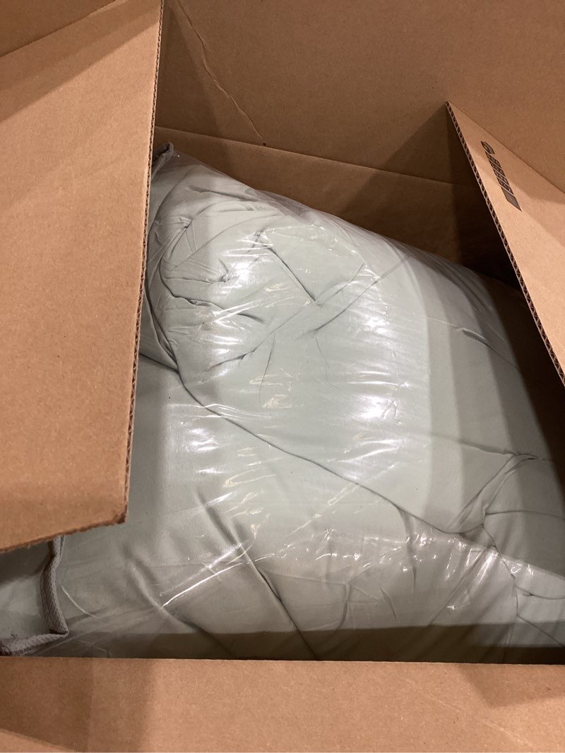 Condition photo showing Good Condition for Masaca Grey Oversized King Comforter Set 128x120,Shabby Boho Chic Ruffle Bedding Comforter Extra Large King Size,French Country Rustic Farmhouse Bedding 3PCS (1 Ruffled Comforter+2 Pillow Shams) Oversized King Plus 128X120 Grey