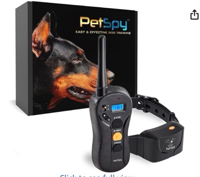 PetSpy Shock Collar for Dogs-Waterproof Dog Shock Collar with Remote Control,Vibration,Electric Shock,Beep-E Collar for Dogs Training,Collar with Remote for 10-140 LBS