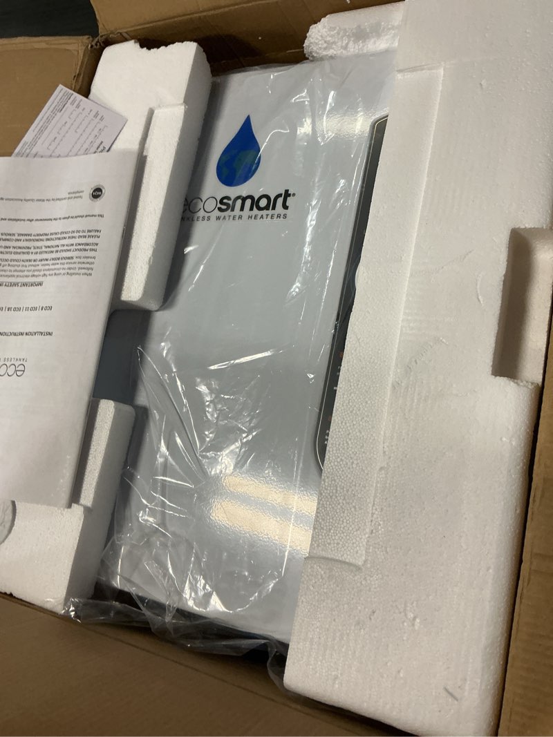 Condition photo showing Good Condition for ecosmart eco 18 electric tankless water heater, 18 kw at 240 volts with patented self modulating technology , 17 x 14 x 3.5, white eco 18 water heater