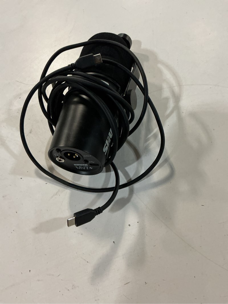 Condition photo showing As Is for shure - mv7+ podcast microphone - usb-c & xlr outputs for podcasting, live streaming, music recording & youtube content - black