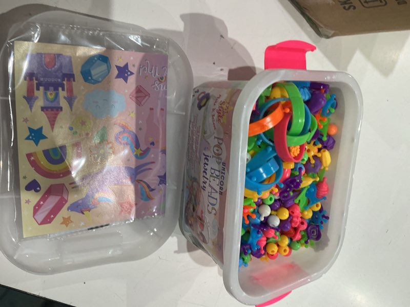 Condition photo showing Good Condition for just my style make & believe unicorn pop beads, 500+ snap-together, diy, bead kit for girls, jewelry set, great travel & on the go activity for kids ages 4, 5, 6, 7, 8