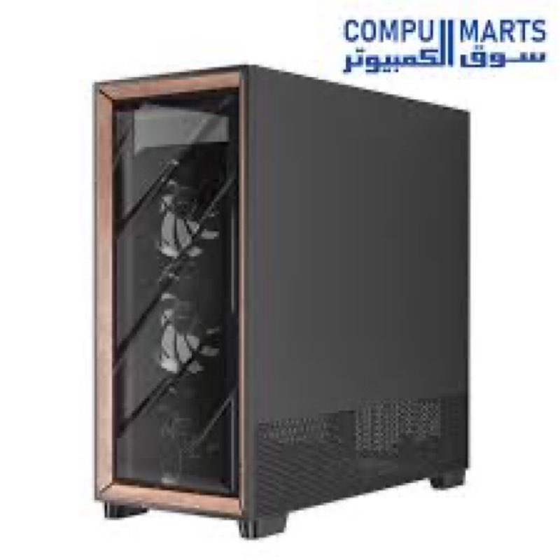 antec flux pro, 6 x pwm fans included, high-airflow front panel with walnut wood, ishift psu 90° mou