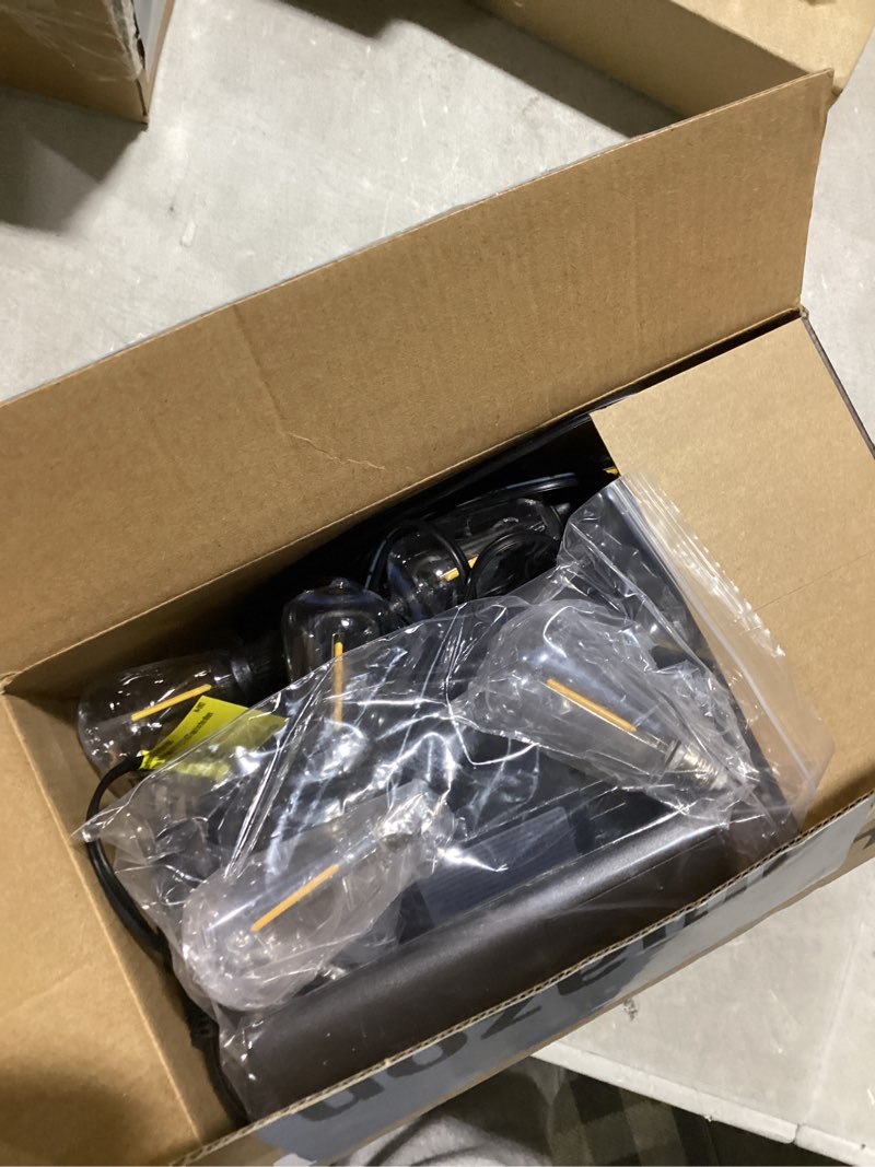 Condition photo showing New/Like New for addlon 100ft led outdoor string lights with remote waterproof patio lights with shatterproof st38 replaceable bulbs, dimmable outside hanging light connectable for porch, backyard, 2200k 100ft(30 sockets)