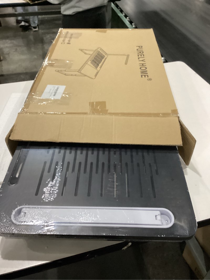 Condition photo showing New/Like New for Extra Large Adjustable Foldable Laptop Desk for Bed with Ergonomic Multi-Purpose Portable Desk for Bed, Sofa, or Floor - Ventilated Surface, Sturdy Legs, Book Stand, Tablet Groove, (with Light)