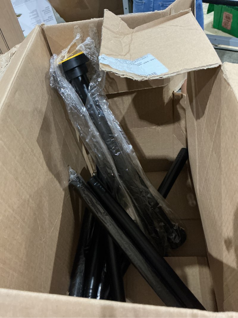 Condition photo showing As Is for starlatta 2 pack shower curtain rods:43-80 inch no drilling tension rods, 1" diameter heavy duty adjustable, stainless steel rust-proof spring anti-slip curtain rod for bathroom (black,80'') black 43''-80''